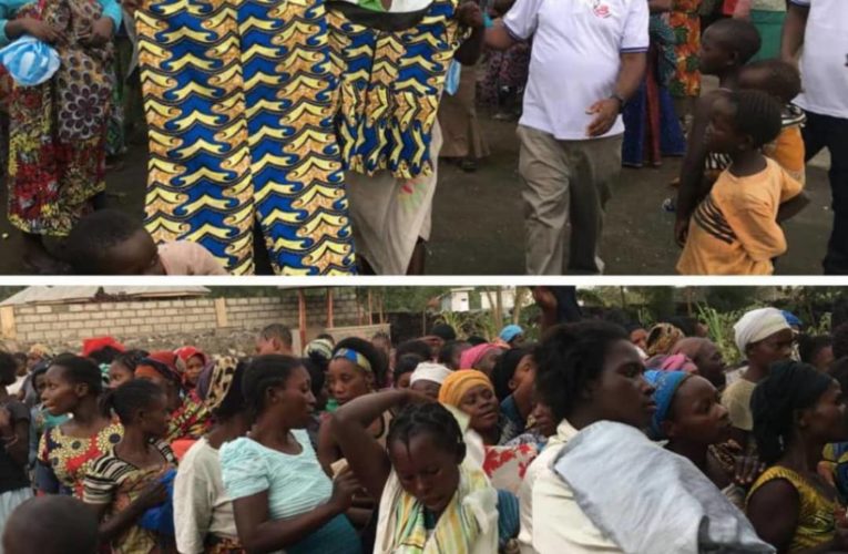 Goma: Les biens collectés par le Mouvement des indignés et le réseau de la société civile de Kinshasa distribués à 300 familles des sinistrés du volcan Nyiragongo au quartier Mugunga.