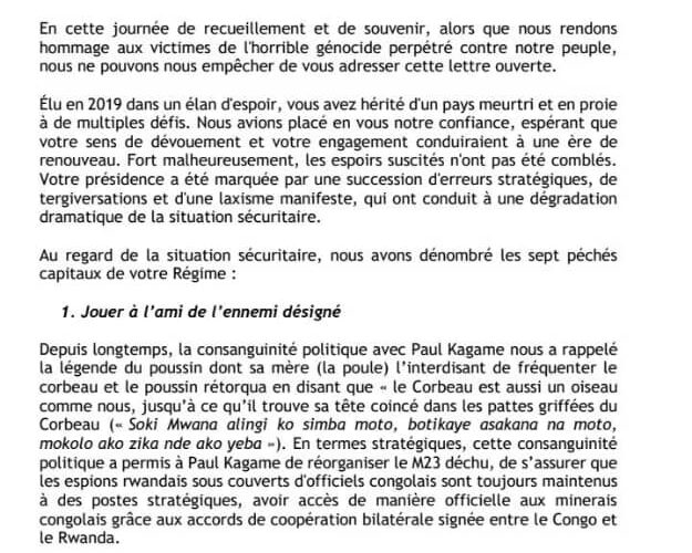 Le Mouvement des indignés relève  7 péchés capitaux du Régime Tshisekedi